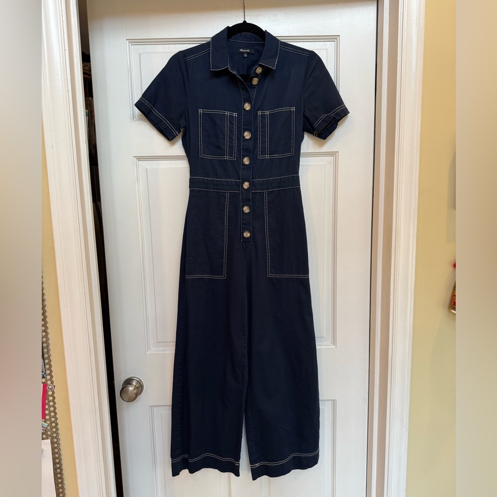 Madewell navy jumpsuit